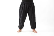 Plus Size Genie Women's Cotton Harem Pants in Black