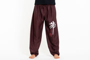 Chinese Writing Men's Thai Yoga Pants in Brown