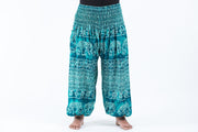 Plus Size Marble Elephant Women's Elephant Pants in Turquoise