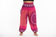 Plus Size Tribal Chakras Women's Harem Pants in Pink