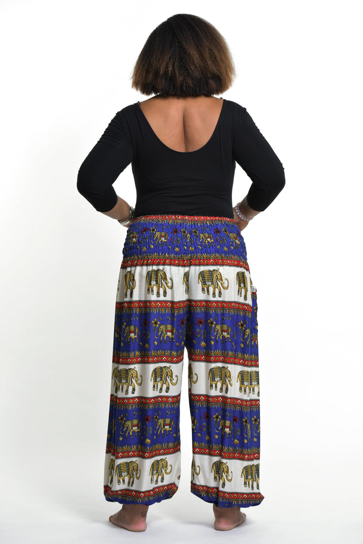 Plus Size Elephant Bliss Women's Elephant Pants in Blue