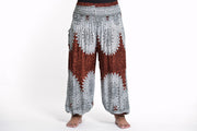 Plus Size Marble Mandalas Women's Harem Pants in Brown