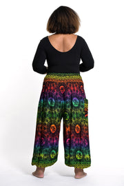 Plus Size Rainbow Elephant Women's Elephant Pants in Green