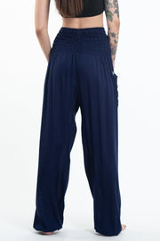 Solid Color Women's Tall Harem Pants in Blue