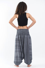 Aztec Stripes 2-in-1 Jumpsuit Harem Pants in Black