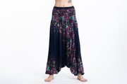 Floral 2-in-1 Jumpsuit Harem Pants in Blue