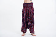 Paisley Feathers 2-in-1 Jumpsuit Harem Pants in Purple