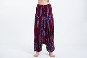 Paisley Feathers 2-in-1 Jumpsuit Harem Pants in Red