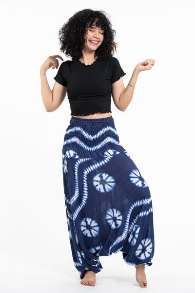 Tie Dye 2-in-1 Jumpsuit Harem Pants in Indigo