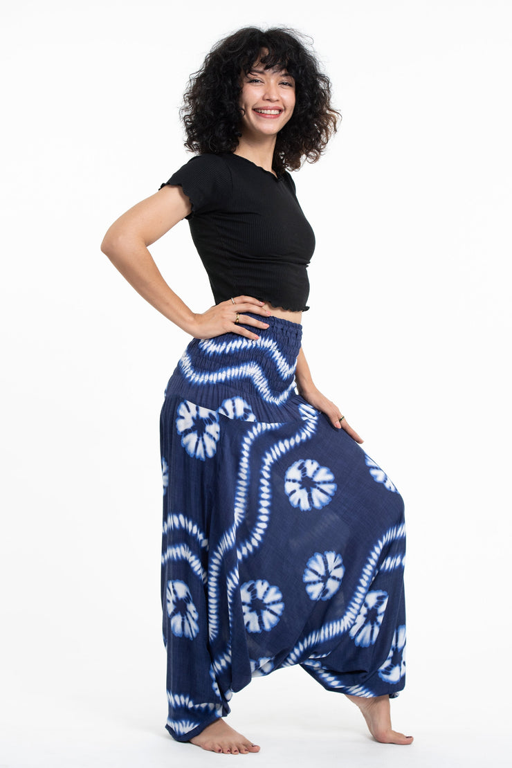 Tie Dye 2-in-1 Jumpsuit Harem Pants in Indigo