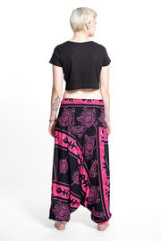 Turtle Print 2-in-1 Jumpsuit Harem Pants in Pink