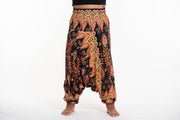 Plus Size Peacock Paisley 2-in-1 Jumpsuit Harem Pants in Black