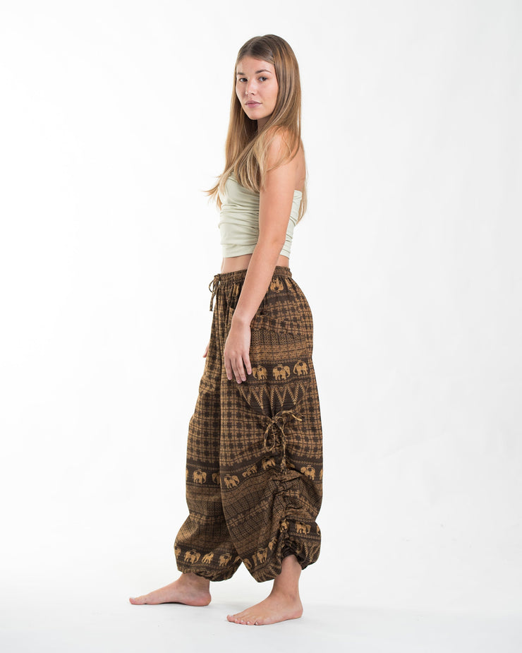 Women's Hill Tribe Cotton Elephant Pants in Brown