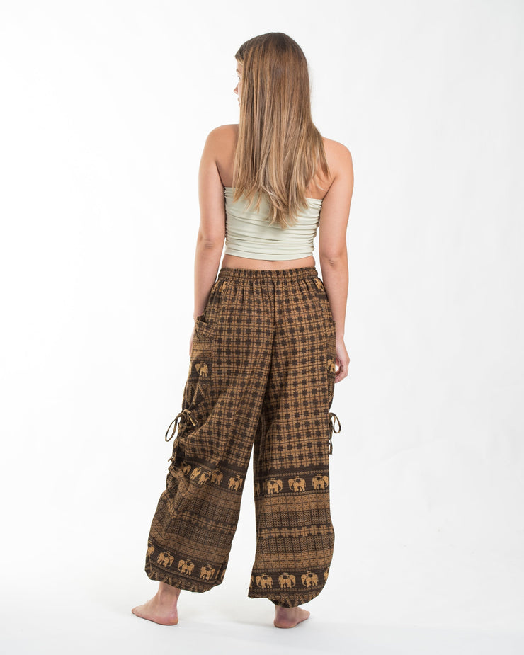 Women's Hill Tribe Cotton Elephant Pants in Brown