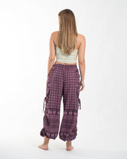 Women's Hill Tribe Cotton Elephant Pants in Purple