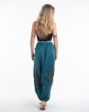 Women's Patchwork Stone Washed Low Cut Cotton Pants in Blue 01