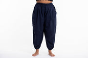 Plus Size Genie Women's Cotton Harem Pants in Navy