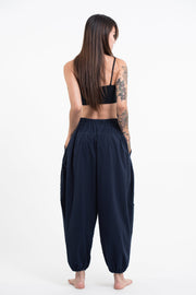 Genie Women's Cotton Harem Pants in Navy