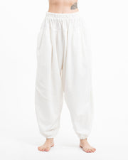 Genie Women's Cotton Harem Pants in White