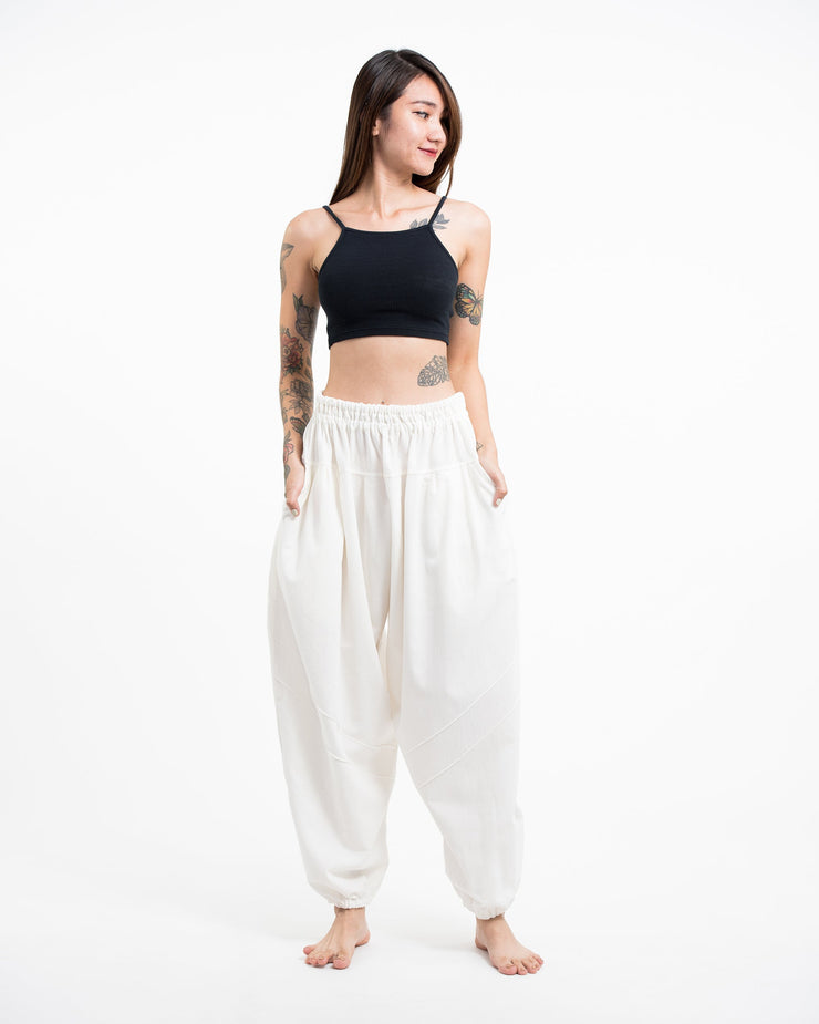 Genie Women's Cotton Harem Pants in White