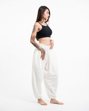 Genie Women's Cotton Harem Pants in White