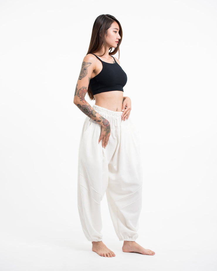 Genie Women's Cotton Harem Pants in White