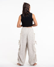 Women's Ribbed Cotton Pants in Beige