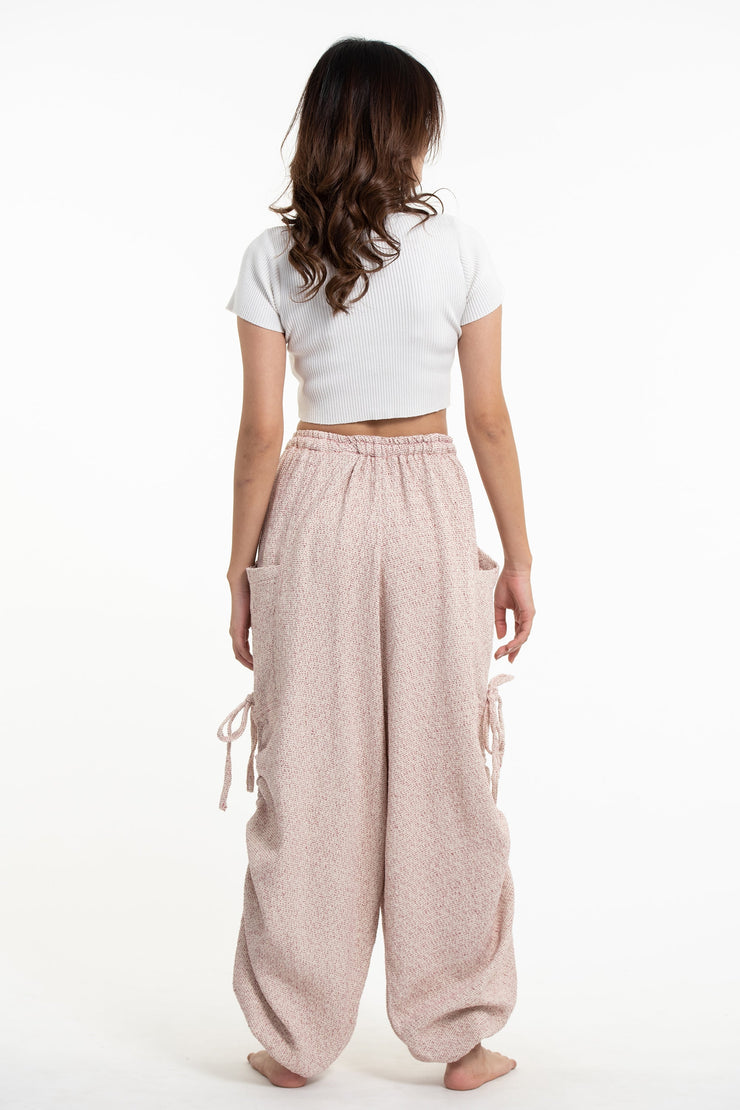 Women's Ribbed Cotton Pants in Pink