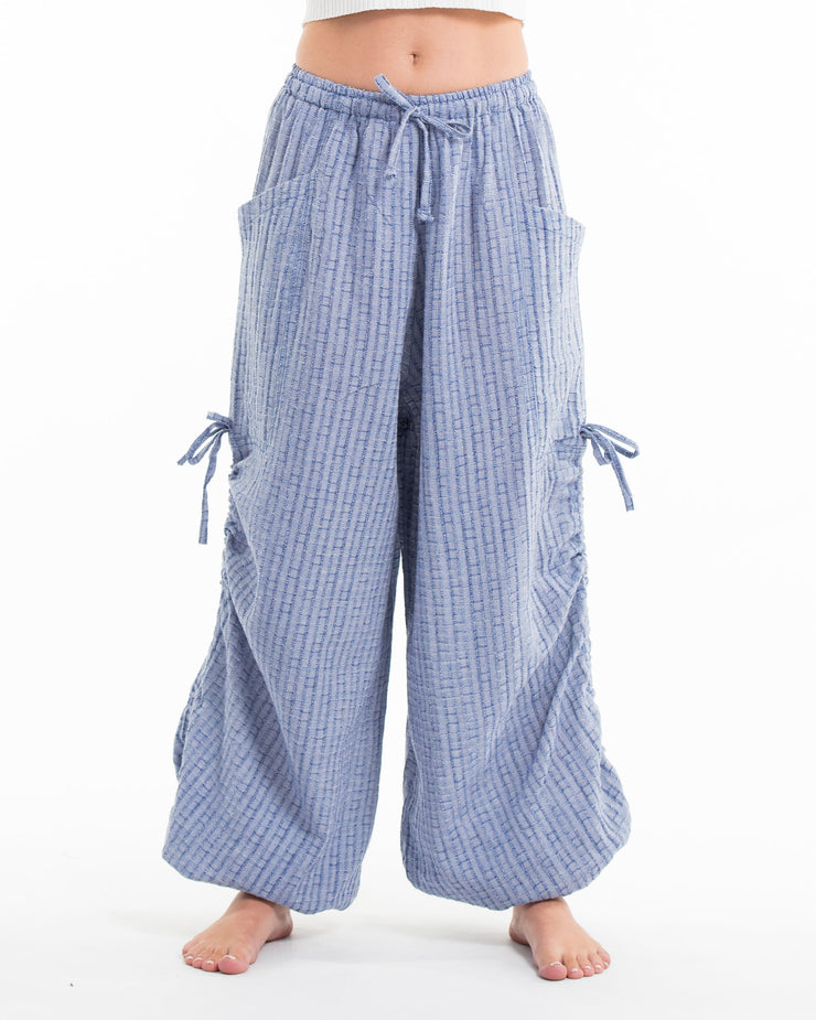 Women's Ribbed Tencel Cotton Blend Pants in Blue