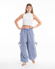 Women's Ribbed Tencel Cotton Blend Pants in Blue