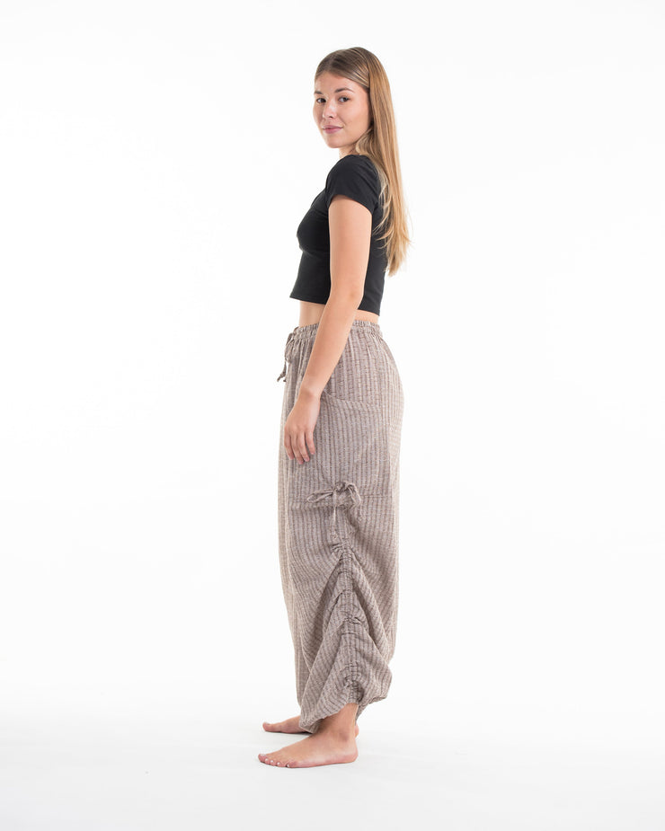 Women's Ribbed Tencel Cotton Blend Pants in Brown