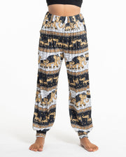 ULTRA SOFT Eco-Friendly Elephant Print Women Harem Pants in Gray