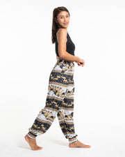 ULTRA SOFT Eco-Friendly Elephant Print Women Harem Pants in Gray