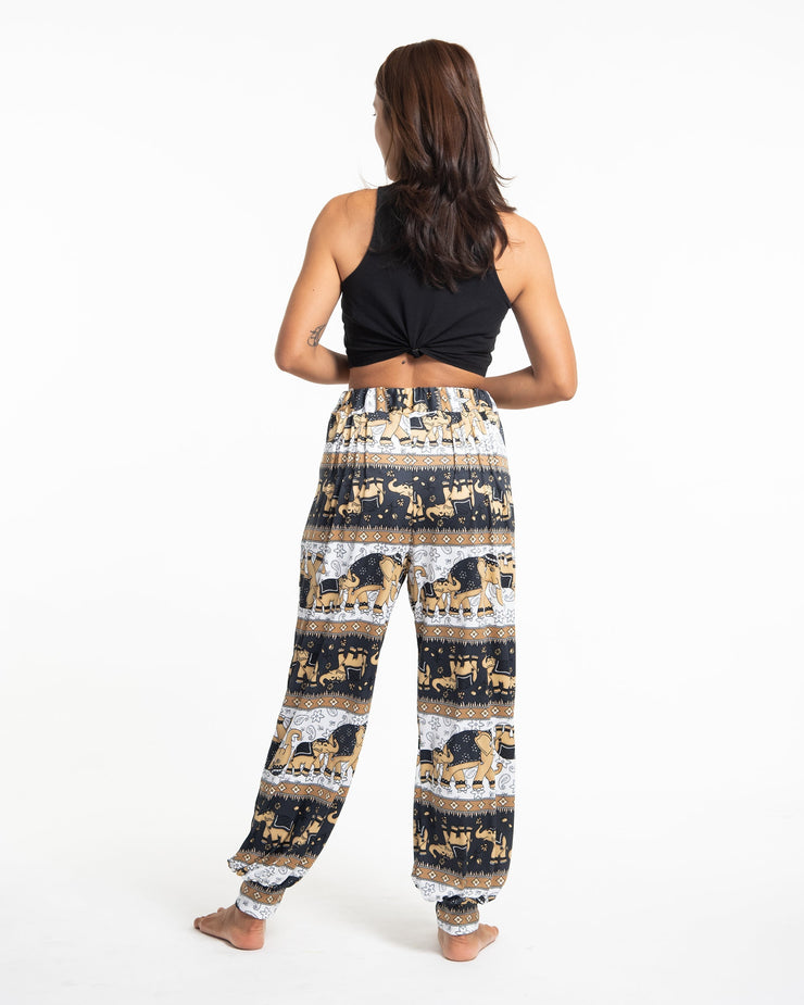 ULTRA SOFT Eco-Friendly Elephant Print Women Harem Pants in Gray