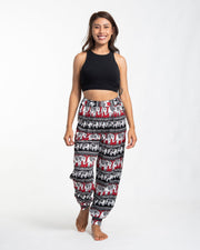 ULTRA SOFT Eco-Friendly Elephant Print Women Harem Pants in Red