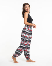 ULTRA SOFT Eco-Friendly Elephant Print Women Harem Pants in Red