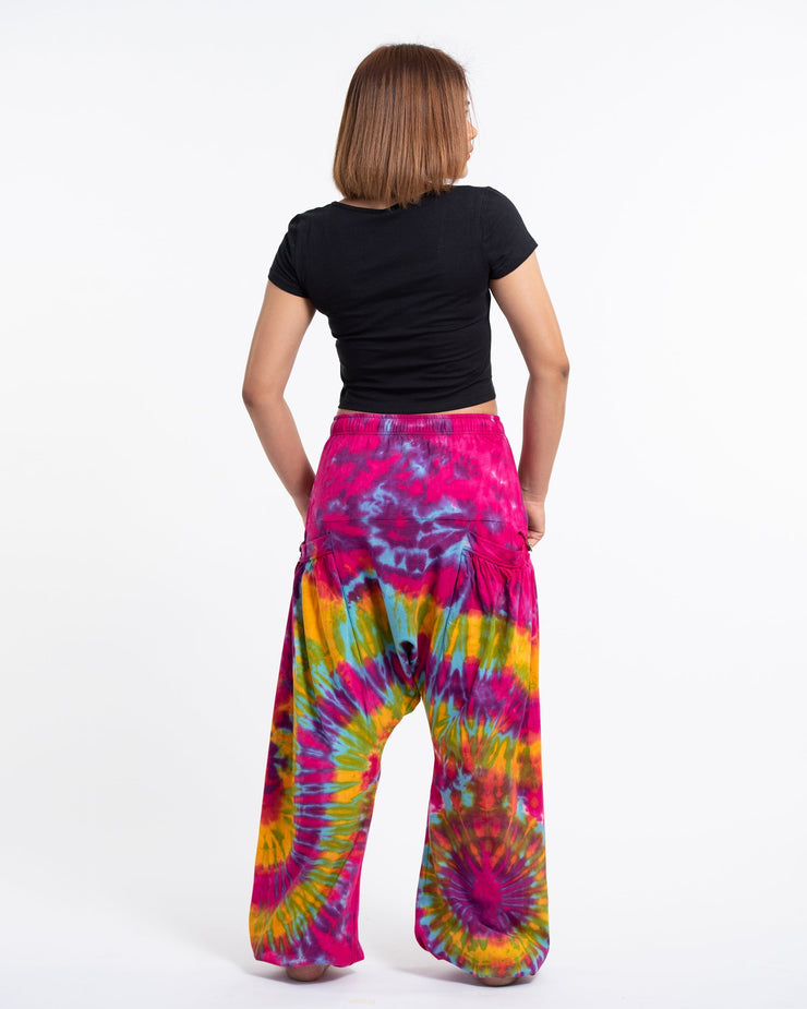 Tie Dye Cotton Women Harem Pants in Pink