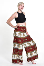 Elephant Bliss Palazzo Style Elephant Pants in Red