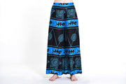 Turtle Print Palazzo Style Harem Pants in Blue