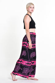 Turtle Print Palazzo Style Harem Pants in Pink