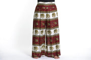 Plus Size Elephant Bliss Palazzo Style Elephant Pants in Red