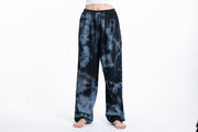 Tie Dye Drawstring Women's Yoga Massage Pants in Black