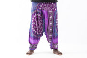 Plus Size Tribal Chakras Drop Crotch Men's Harem Pants in Purple