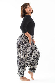 Plus Size Imperial Elephant 2-in-1 Jumpsuit Elephant Pants in Black