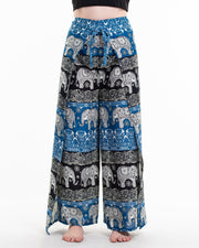 Divine Elephant Wrap Palazzo Style Harem Pants in Blue