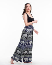 Divine Elephant Wrap Palazzo Style Harem Pants in Indigo