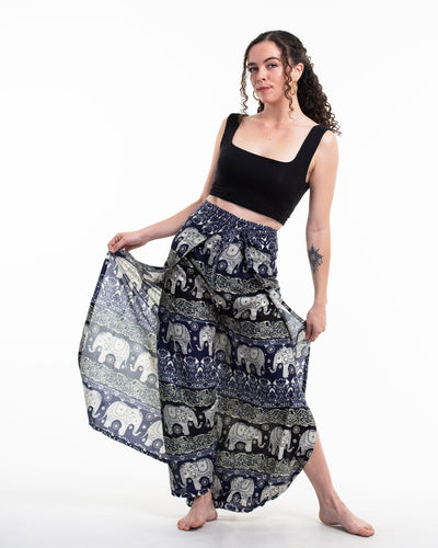 Divine Elephant Wrap Palazzo Style Harem Pants in Indigo