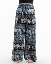 Divine Elephant Wrap Palazzo Style Harem Pants in Navy