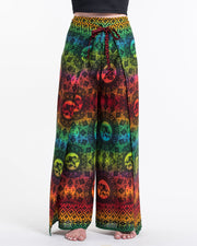 Rainbow Elephant Wrap Palazzo Style Elephant Pants in Orange