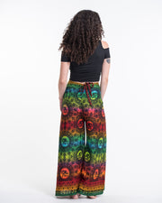 Rainbow Elephant Wrap Palazzo Style Elephant Pants in Orange